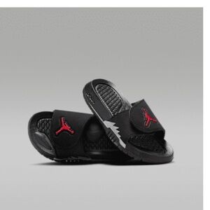 Jordan Hydro 5 Kids Slides - Black, Silver, Red